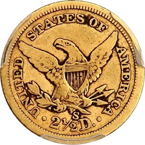 image for: 1865-S $2 1/2 PCGS VF20
