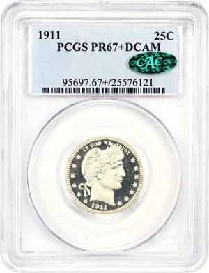 image for: 1911 25c PCGS/CAC Proof 67+ DCAM