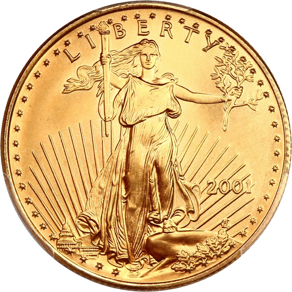 image for: 2001 Gold Eagle $25 PCGS MS68