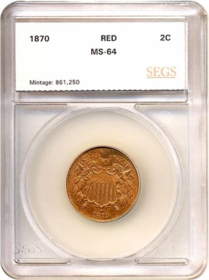 image for: 1870 2c SEGS MS64 RD
