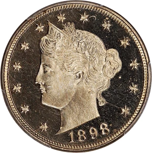 image for: 1898 5c PCGS/CAC Proof 65 DCAM ex: D.L. Hansen