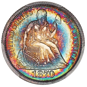 image for: 1870 10c PCGS Proof 66 ex: D.L. Hansen