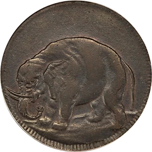image for: Elephant LONDON 1/2 P PCGS AU55 (Thick Planchet)