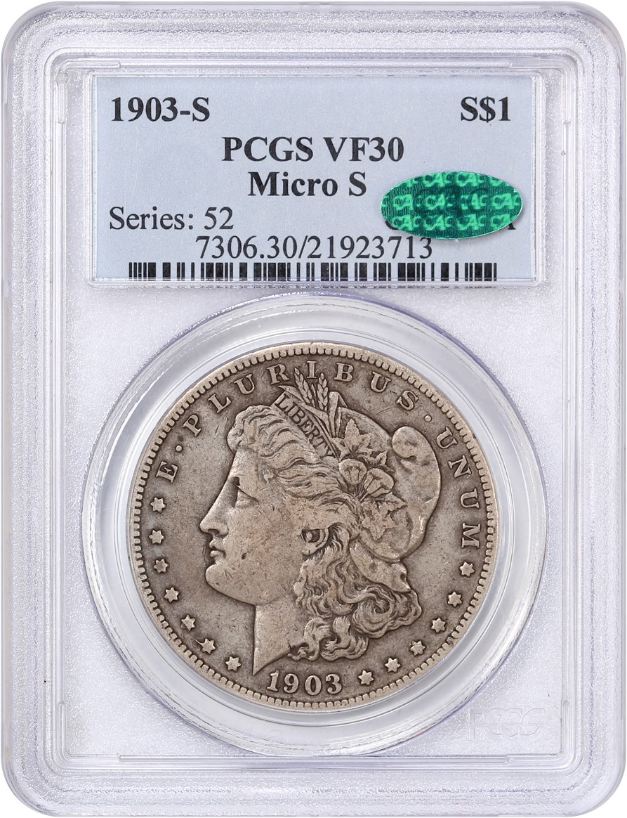 image for: 1903-S Micro S $1 PCGS/CAC VF30