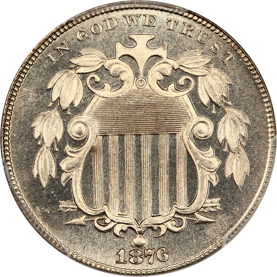 image for: 1876 5c PCGS Proof 66 CAM ex: D.L. Hansen