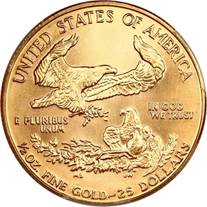 image for: 1992 Gold Eagle $25 PCGS MS69