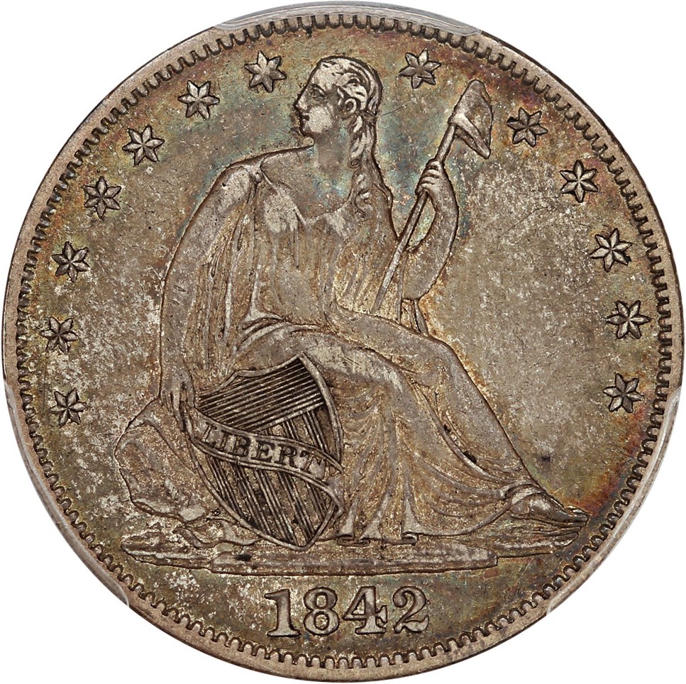 image for: 1842-O 50c PCGS XF45+ (Medium Date, Reverse of 1842, WB-102)