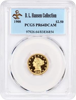 image for: 1900 2 1/2 PCGS Proof 64 DCAM ex: D.L. Hansen