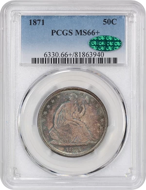 image for: 1871 50c PCGS/CAC MS66+
