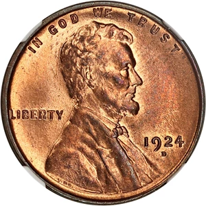image for: 1924-D 1c NGC MS66 RB