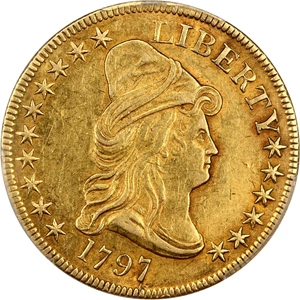 image for: 1797 Large Eagle $10 PCGS AU53 ex: D.L. Hansen