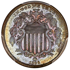 image for: 1866 5c PCGS Proof 64 (With Rays) ex: D.L. Hansen