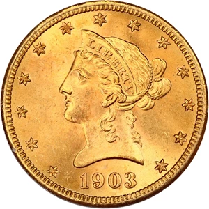 image for: 1903-S $10 PCGS/CAC MS65 (OGH Rattler Holder) ex: D.L. Hansen
