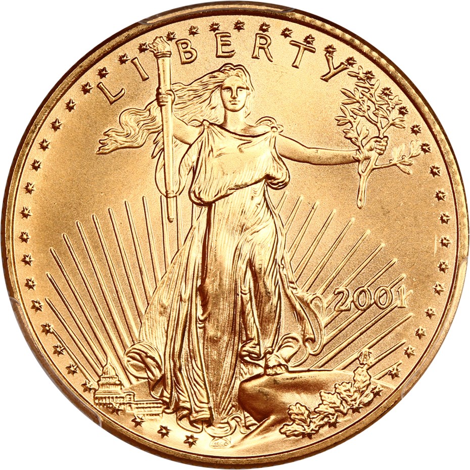 image for: 2001 Gold Eagle $25 PCGS MS68