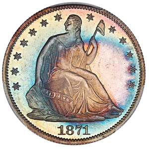 image for: 1871 50c PCGS/CAC Proof 66+