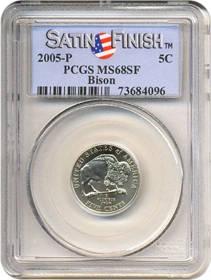 image for: 2005-P 5c Bison - Satin Finish (SMS) PCGS MS68