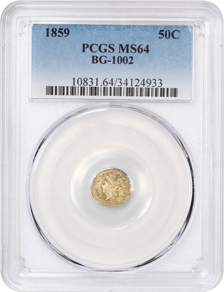 image for: 1859 Cal. Gold 50c PCGS MS64 (BG-1002)