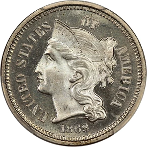 image for: 1869 3cN PCGS Proof 65 CAM