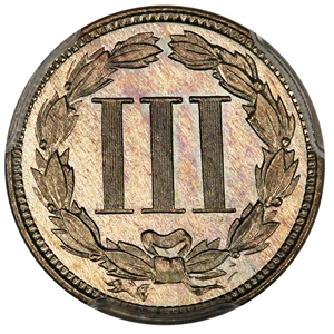 image for: 1880 3cN PCGS Proof 66 CAM ex: D.L. Hansen