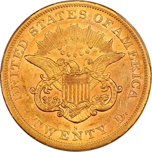 image for: 1866-S $20 PCGS AU55 (No Motto) ex: D.L. Hansen/AWA