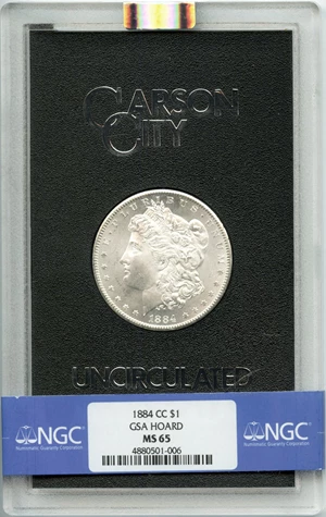 image for: 1884-CC $1 NGC/GSA MS65 GSA Hoard
