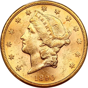 image for: 1890-S $20 PCGS MS61