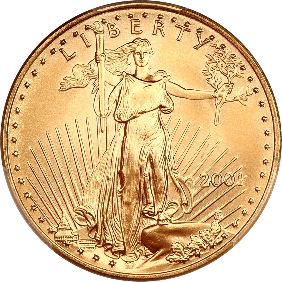 image for: 2001 Gold Eagle $25 PCGS MS69
