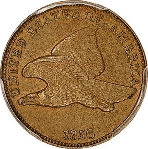 image for: 1856 Flying Eagle 1c PCGS/CAC AU55 ex: D.L. Hansen