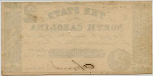 image for: North Carolina, Raleigh $2 Oct 6th, 1861 PMG Unc 62 (NCCR22, Spindle Hole, Minor Ink Burn)