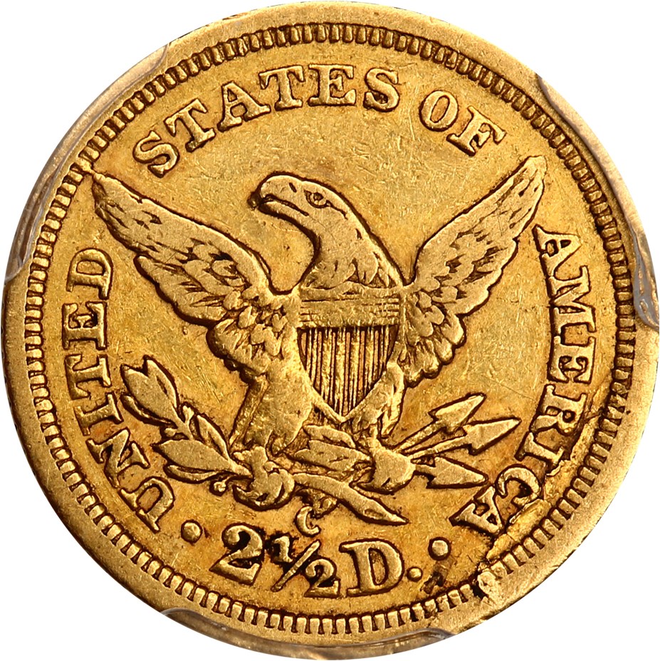 image for: 1842-C $2 1/2 PCGS/CAC VF35