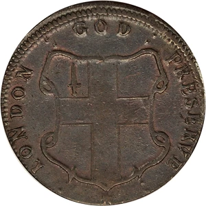 image for: Elephant LONDON 1/2 P PCGS AU55 (Thick Planchet)