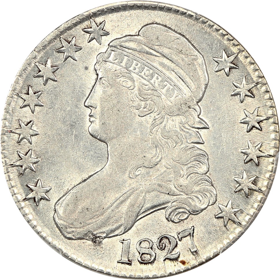 image for: 1827 50c PCGS AU53 (Curl Base 2)