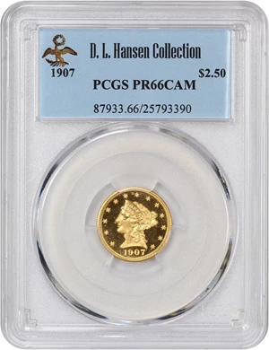 image for: 1907 2 1/2 PCGS Proof 66 CAM ex: D.L. Hansen