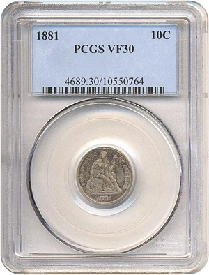 image for: 1881 10c PCGS VF30