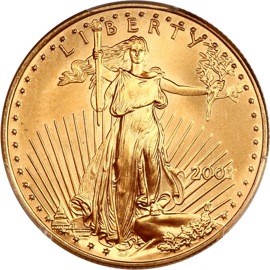 image for: 2001 Gold Eagle $25 PCGS MS69