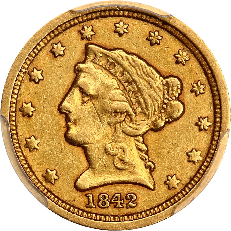 image for: 1842-C $2 1/2 PCGS/CAC VF35