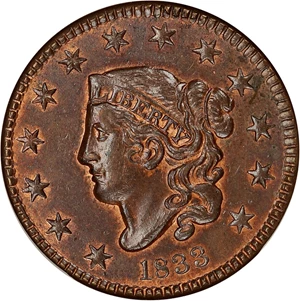 image for: 1833 1c NGC/CAC MS64 RB (OH)