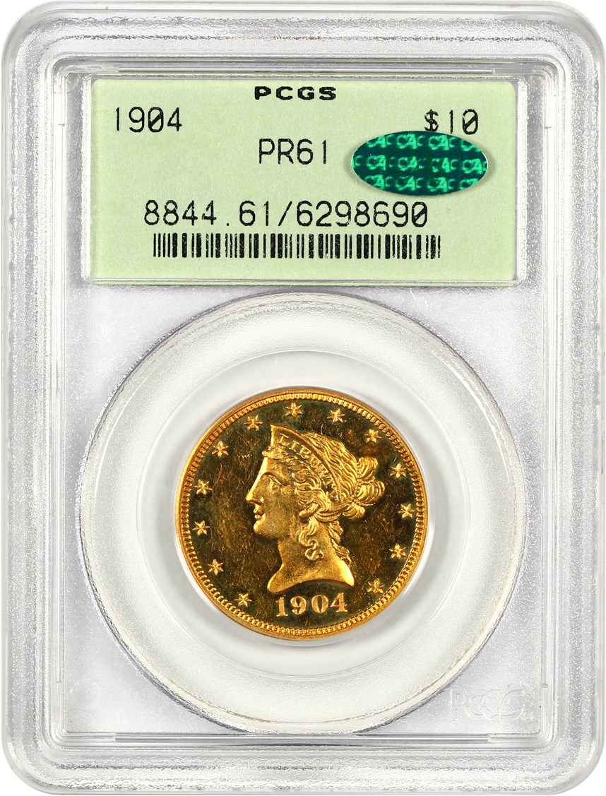 image for: 1904 $10 PCGS/CAC Proof 61 (OGH) ex: D.L. Hansen