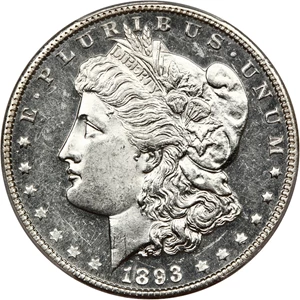 image for: 1893 $1 PCGS MS62 PL ex: D.L. Hansen