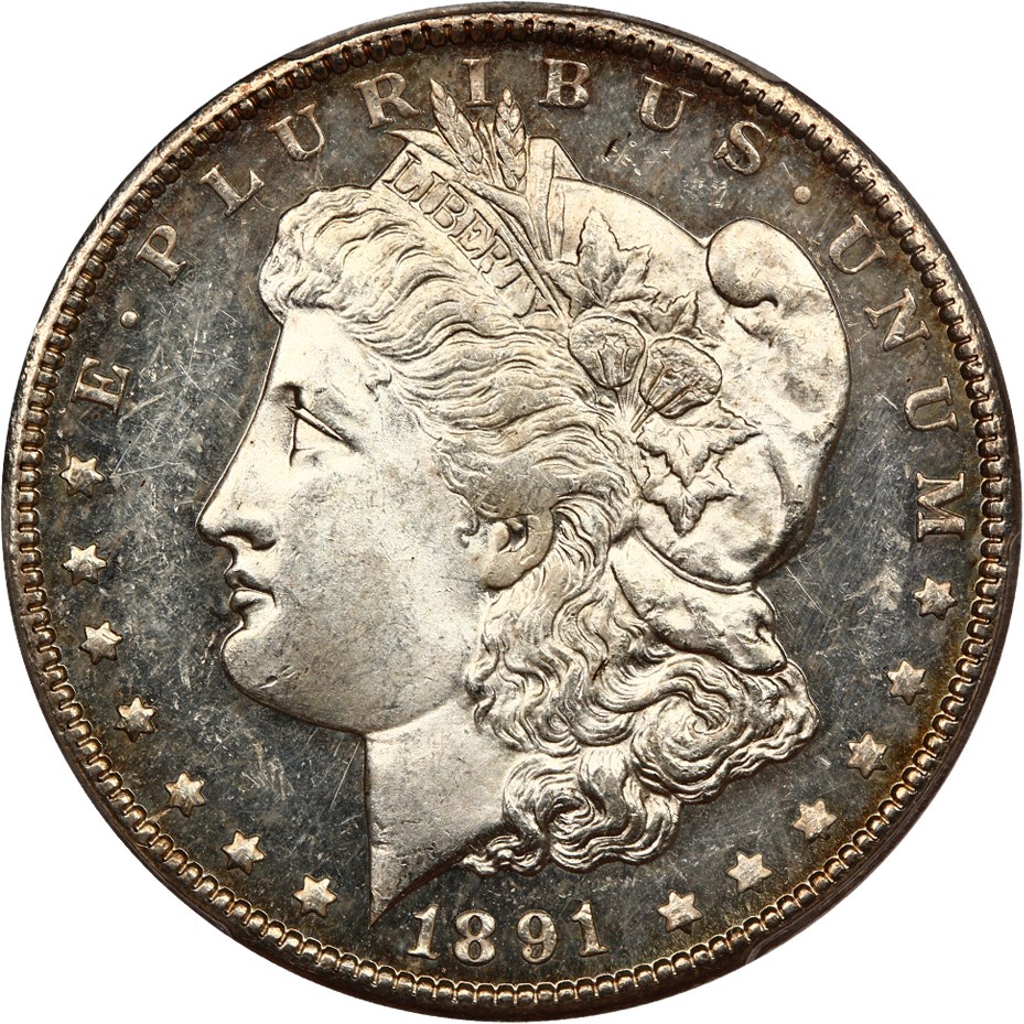 image for: 1891-CC $1 PCGS MS63 DMPL ex: D.L. Hansen