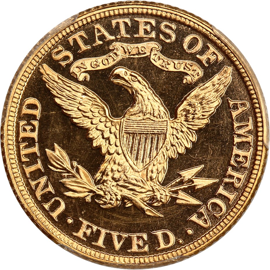image for: 1891 $5 PCGS Proof 65 DCAM ex: D.L. Hansen