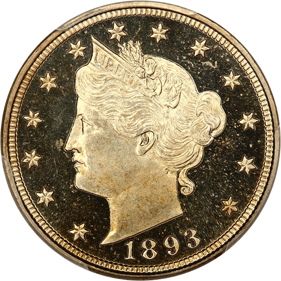 image for: 1893 5c PCGS/CAC Proof 65 DCAM ex: D.L. Hansen Collection