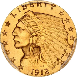image for: 1912 $2.5 PCGS Proof 64 ex: D.L. Hansen