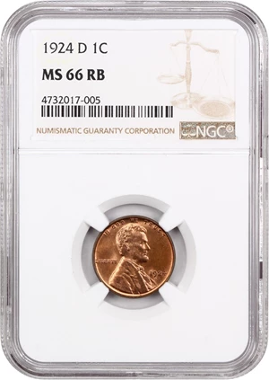 image for: 1924-D 1c NGC MS66 RB