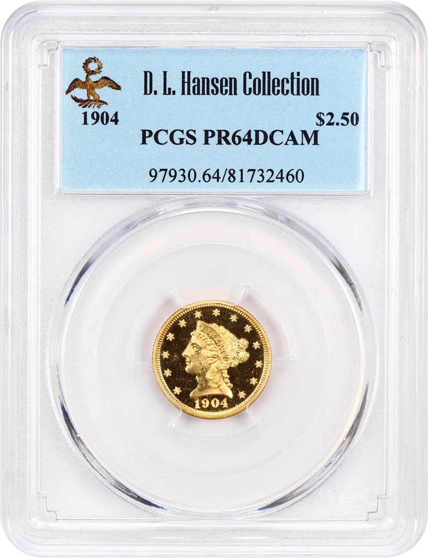 image for: 1904 2 1/2 PCGS Proof 64 DCAM ex: D.L. Hansen