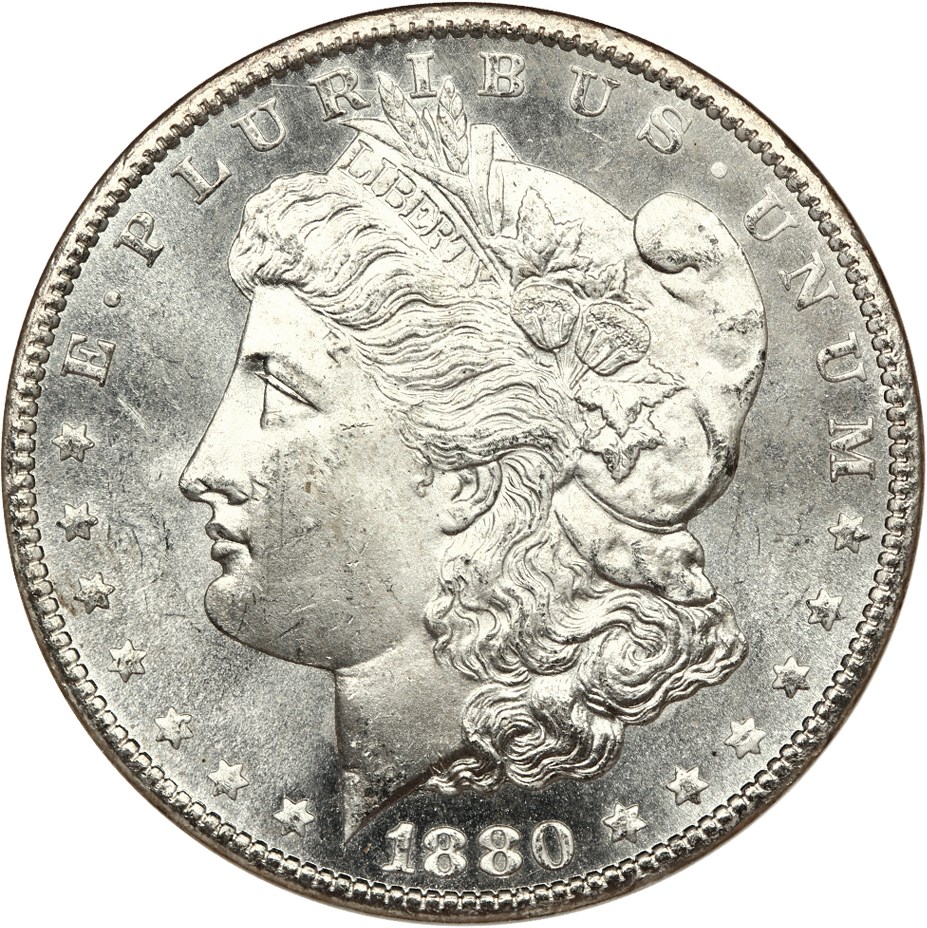 image for: 1880-CC $1 NGC MS63 (VAM-5, 8/High 7)