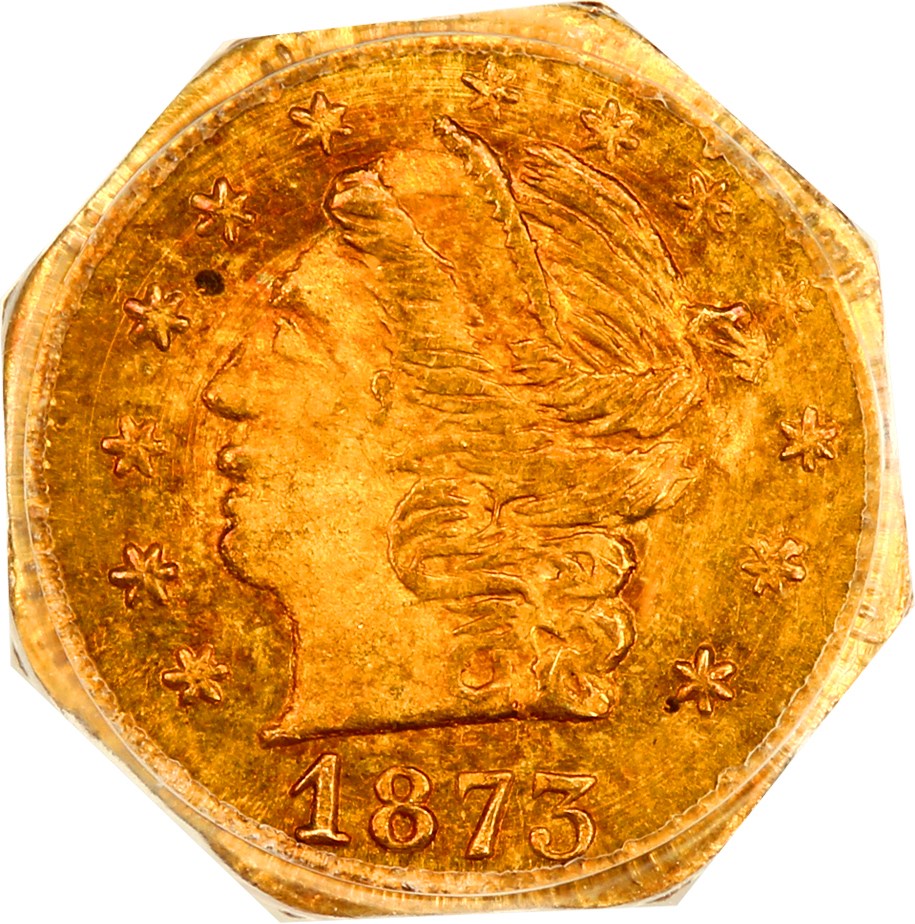 image for: 1873 Cal. Gold 25c PCGS MS64+ (BG-728)