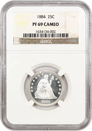 image for: 1884 25c NGC Proof 69 CAM