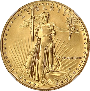 image for: 1987 Gold Eagle $25 NGC MS69