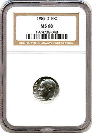 image for: 1985-D 10c NGC MS68